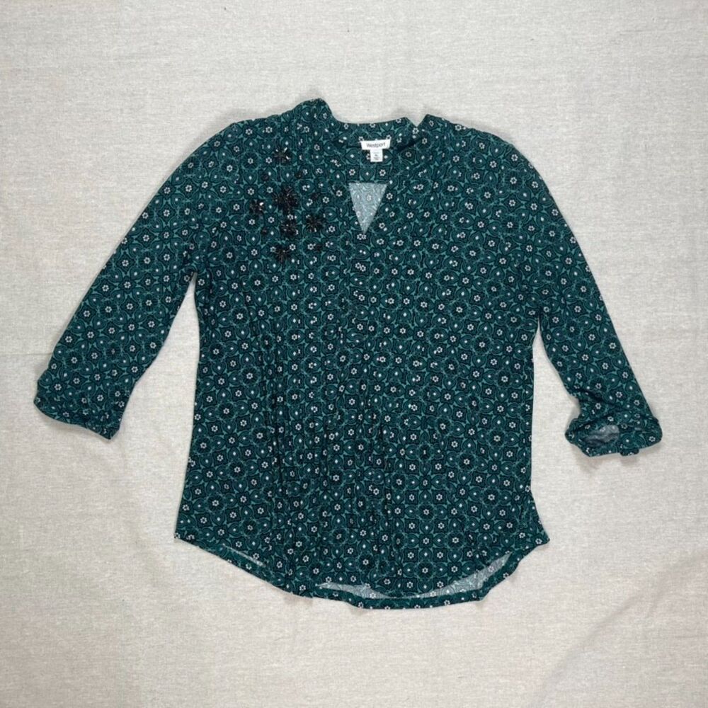 Westport | Petite Beaded Green Top | PXL